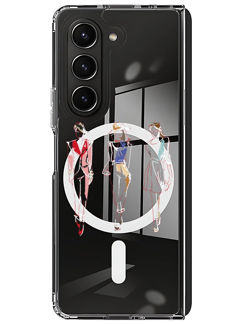 Theodor Magnetic Case for Samsung Galaxy Z Fold 6 Compatible with MagSafe Wireless Charging, Shockproof Phone Bumper Cover Fashion white - Image 1