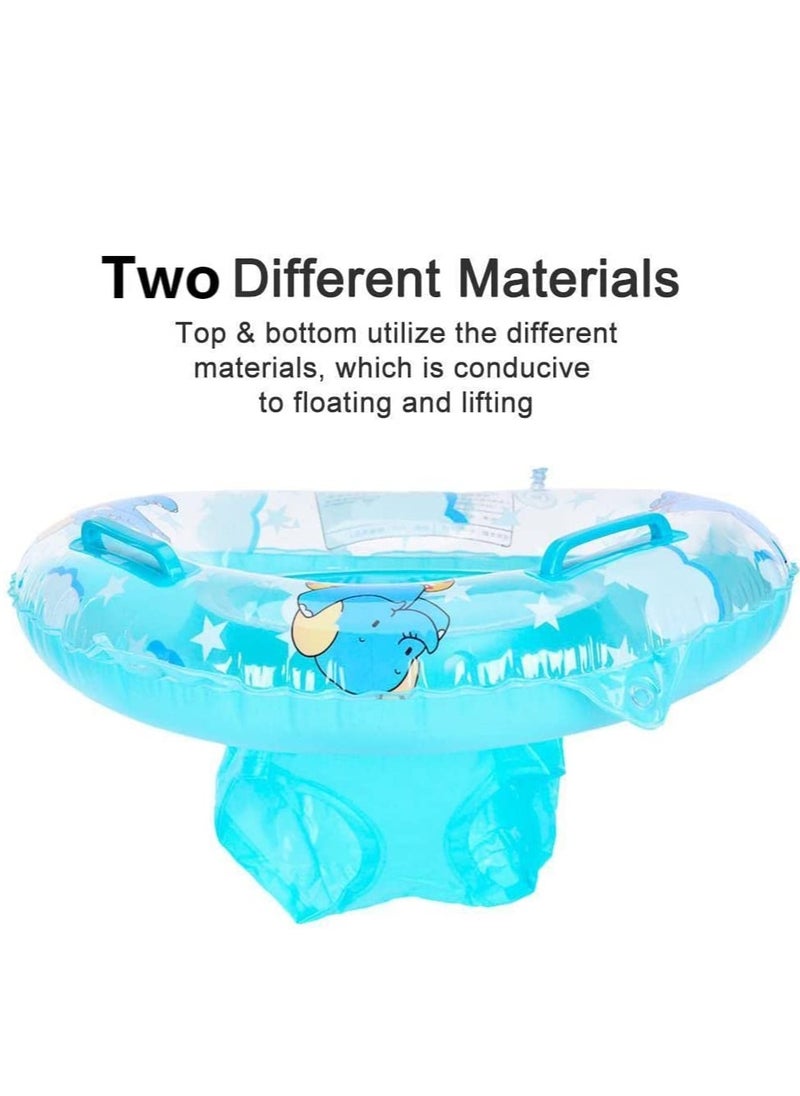 Excefore Baby Swimming Float Two Handle Inflatable Baby Swim Ring Swimming Pool Water Toy Baby's Underarm Swimming Circle Deepen Lap Seat With Leg Hole Elephant Pattern for Kids  - Image 3