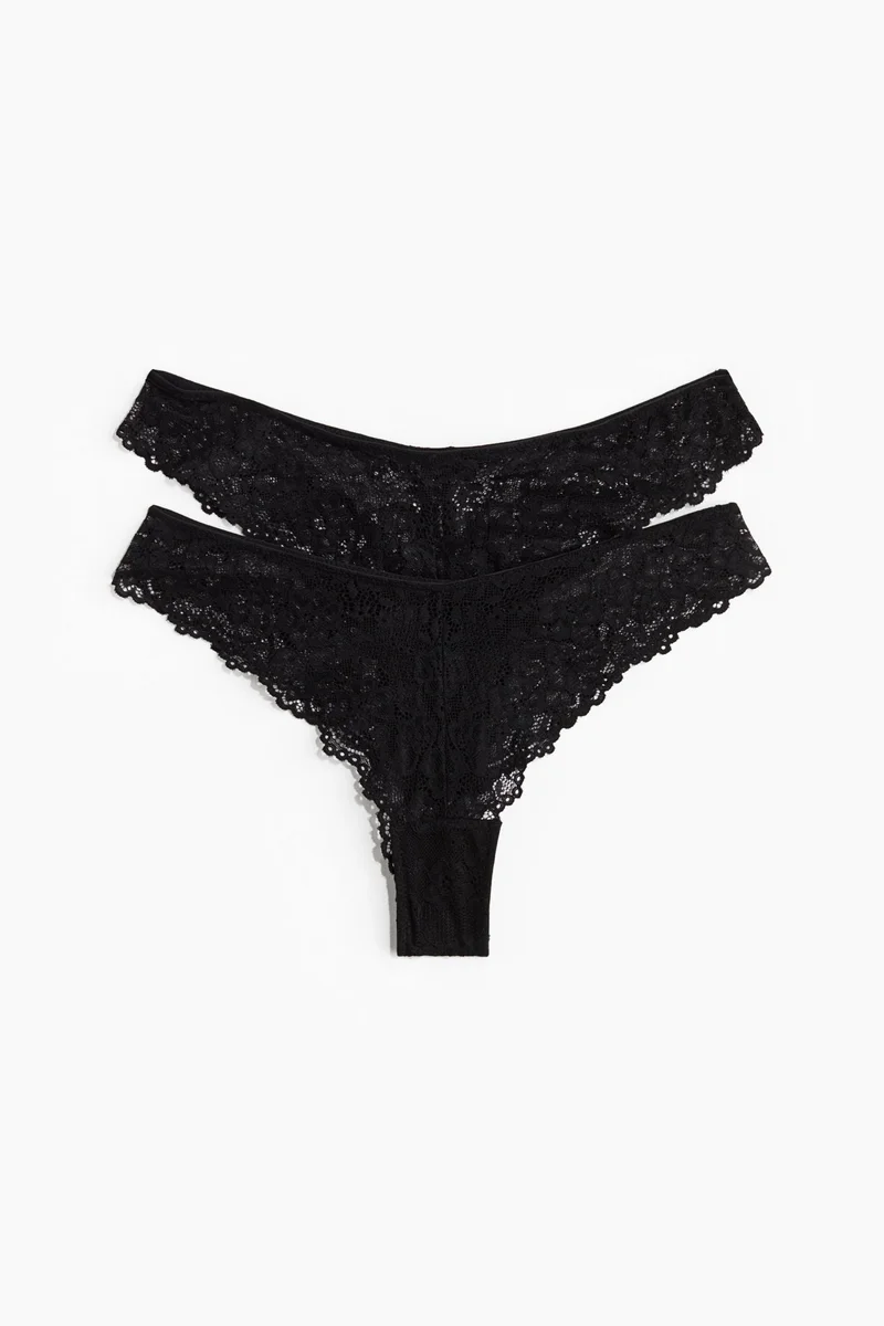 H&M 2-pack lace Brazilian briefs