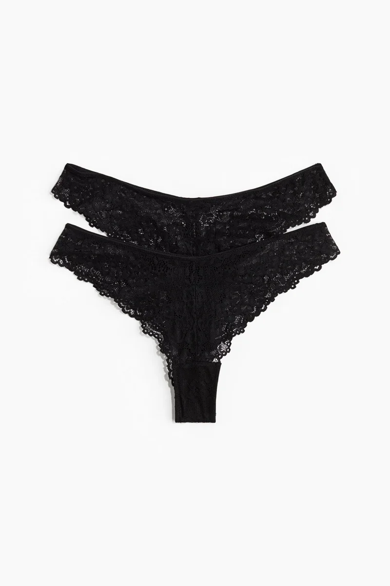 H&M 2-pack lace Brazilian briefs