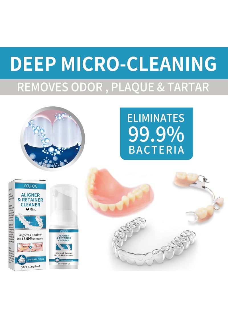 EELHOE Denture Cleaning Foam Aligner Retainer Cleaning Foam for Night Mouth Guard False Teeth Cleaning  - Image 3