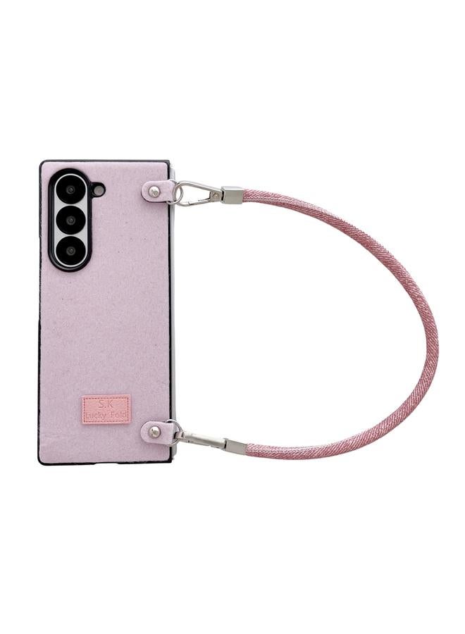 erorex Case For Samsung Galaxy Z Fold Special Comfortable Short Plush Full Coverage Phone Case with Wrist Strap  - Image 1