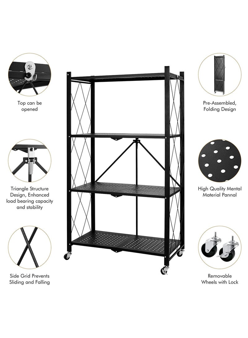 مام رف تخزين معدني قابل للطي أسود - Image 3