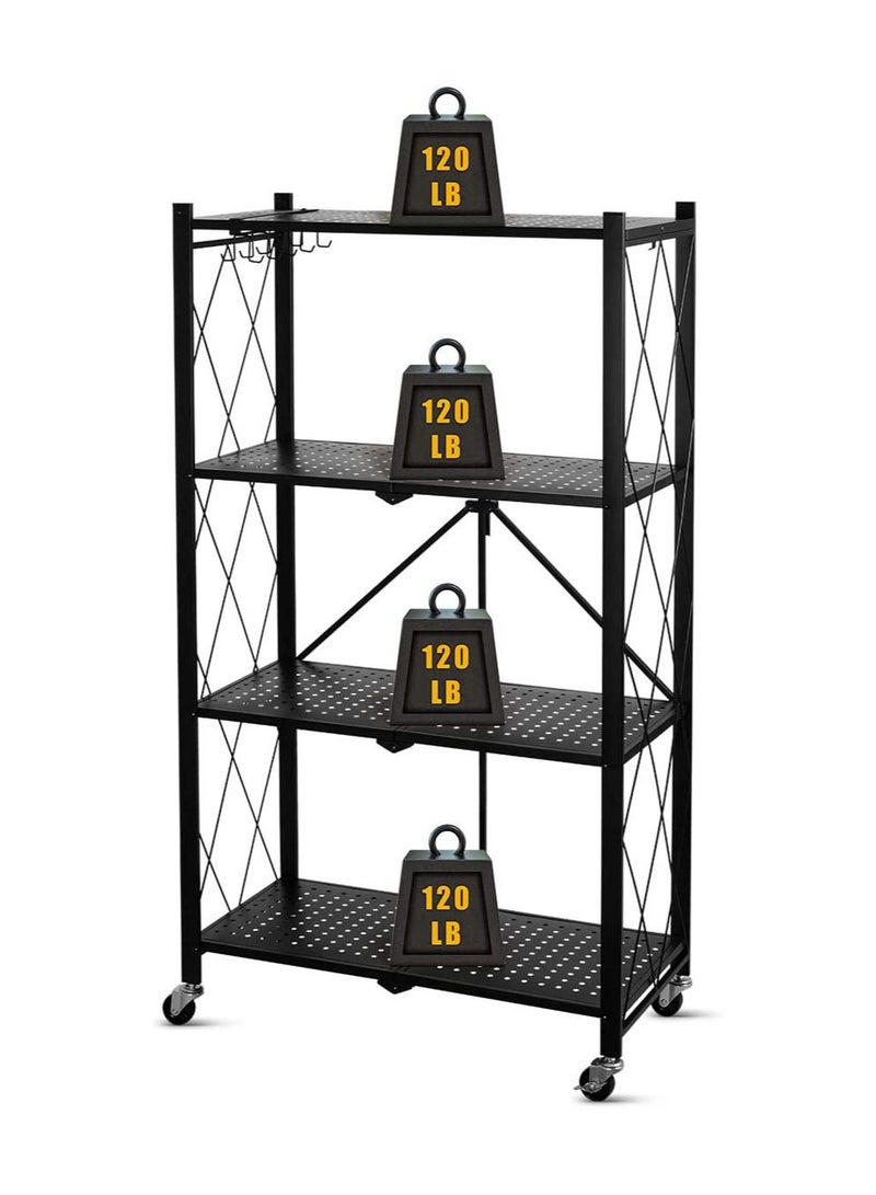 مام رف تخزين معدني قابل للطي أسود - Image 2