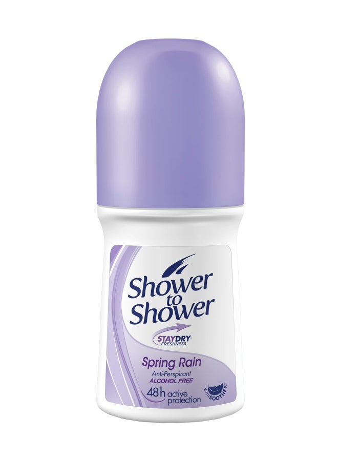 Shower to Shower Women’s Roll‑On Deodorant “ON‑SPRING RAIN” 50 ml (STF35)