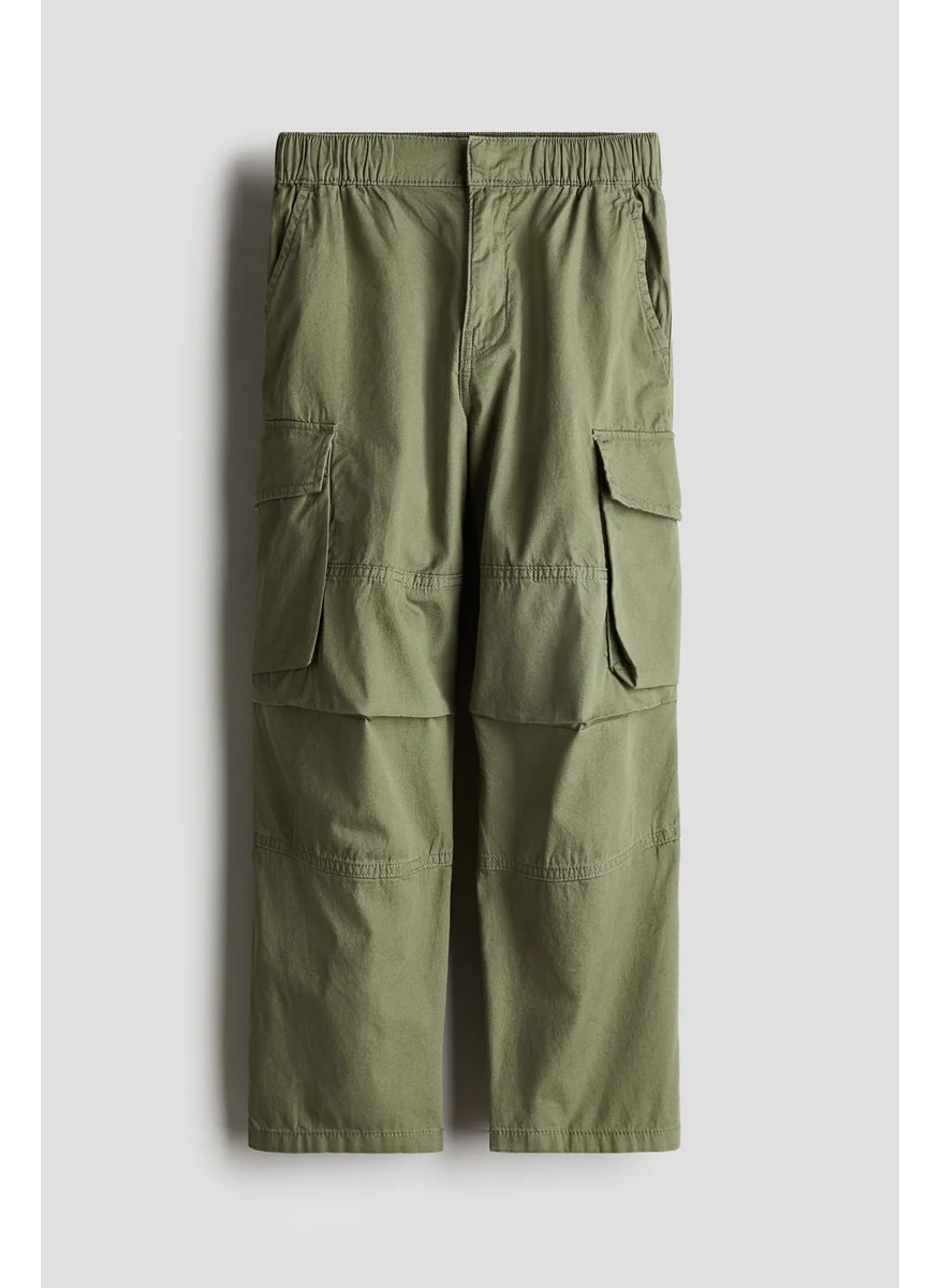 H&M Cotton Canvas Parachute Trousers