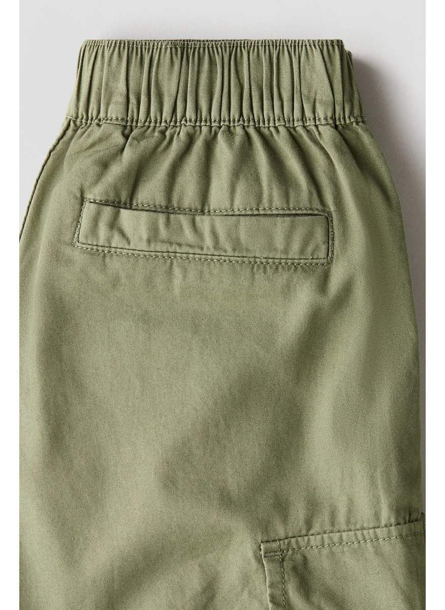 H&M Cotton Canvas Parachute Trousers