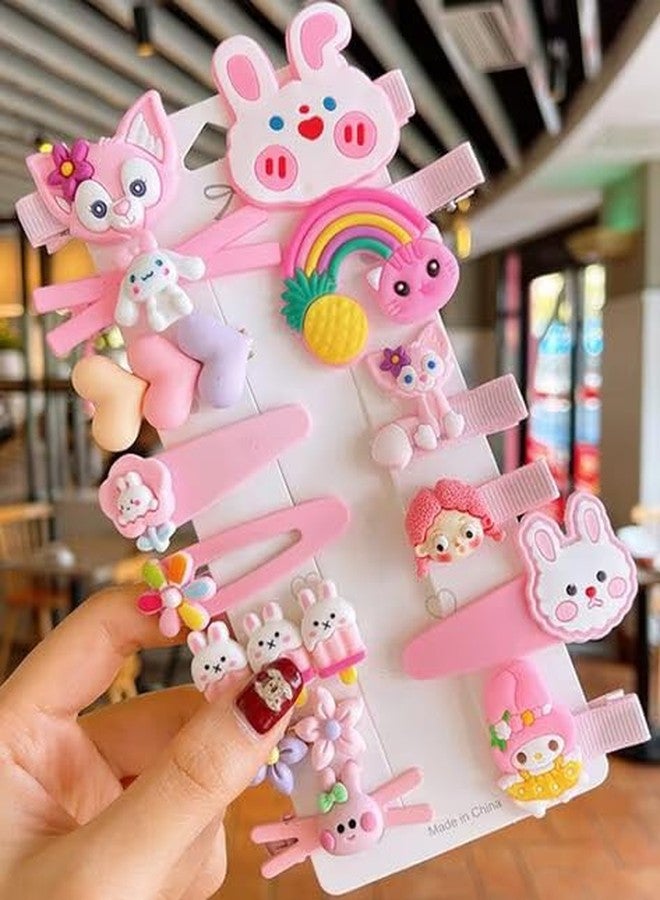 LOCKLUX Kids Hair Clip Set | Cute Cartoon Clips for Girls | Baby Hair Clip | Trendy Clips for Kids | Stylish Hair Accessories for Girls & Toddlers Random design (Yellow&Pink, Pack of 28) - Image 5