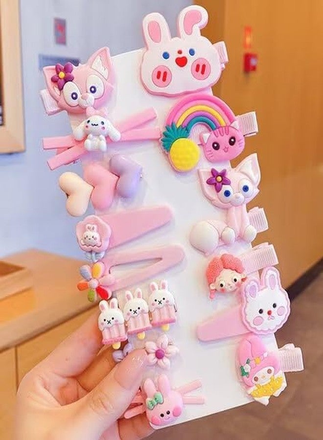 LOCKLUX Kids Hair Clip Set | Cute Cartoon Clips for Girls | Baby Hair Clip | Trendy Clips for Kids | Stylish Hair Accessories for Girls & Toddlers Random design (Yellow&Pink, Pack of 28) - Image 3