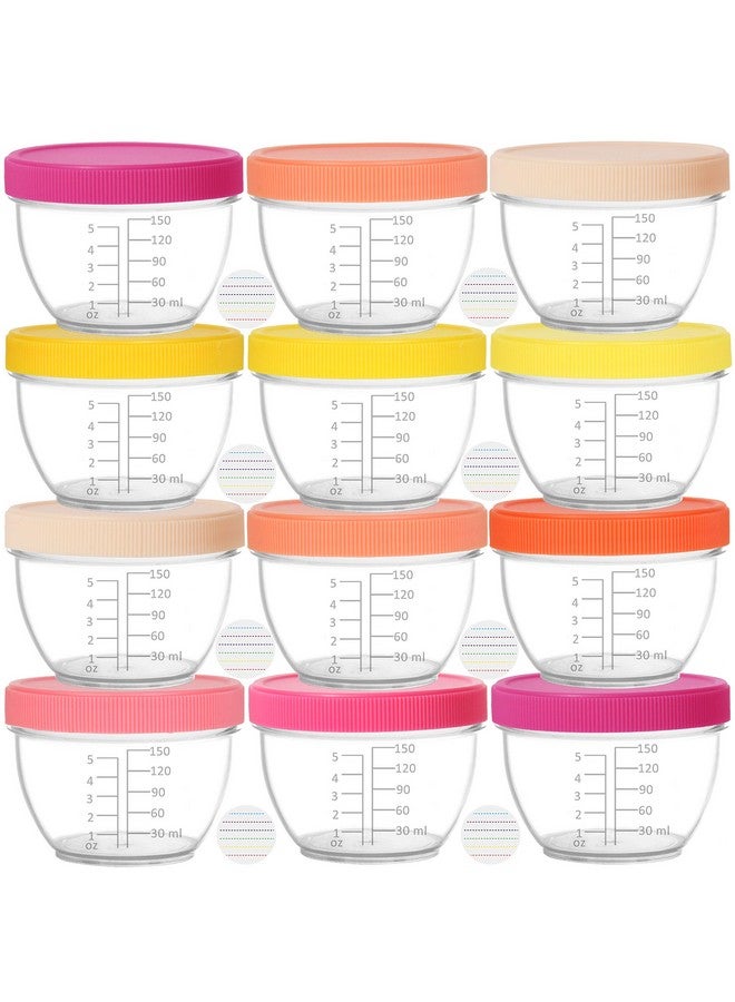 Youngever 18 Sets Baby Food Storage, 6 Ounce Baby Food Containers with Lids, 9 Bright Pink Colors, with Lids Labels - Image 1