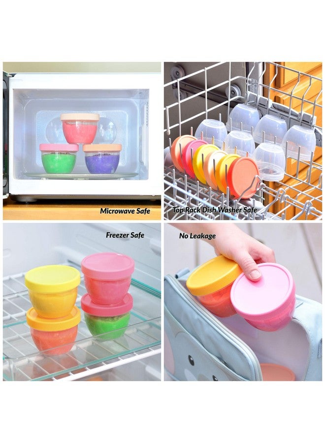 Youngever 18 Sets Baby Food Storage, 6 Ounce Baby Food Containers with Lids, 9 Bright Pink Colors, with Lids Labels - Image 3