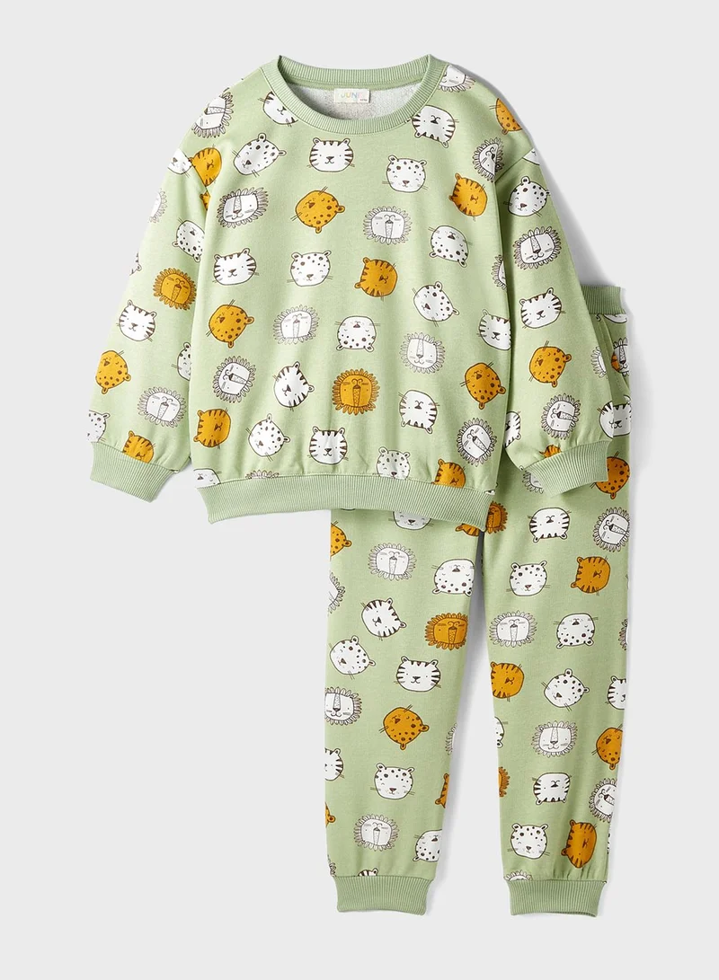 جون Tiger Patterned Tracksuit Set