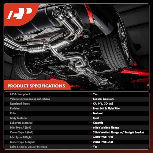 A-Premium Front Left and Right 2-PC Exhaust Manifold Catalytic Converter with Gasket Direct-Fit Compatible with Toyota Camry 2007-2017, Avalon 2005-2018, Venza & Lexus ES350, 3.5L, E.P.A. Compliant - Image 3