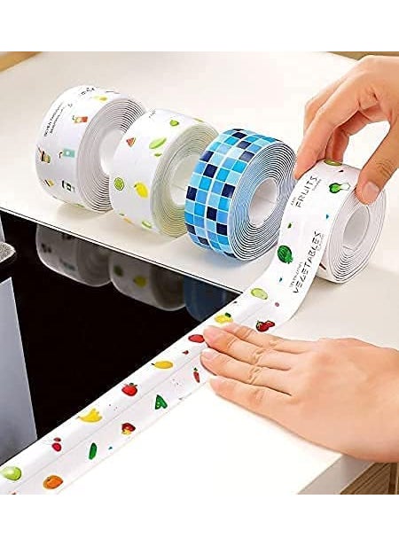 krifa Enterprises krifa Enterprises Waterproof Tape for Kitchen Sink Oil Proof Caulk Tape Strip Self Adhesive Bathroom Corner Caulking Sealing Tape Gap Sealer  - Image 5