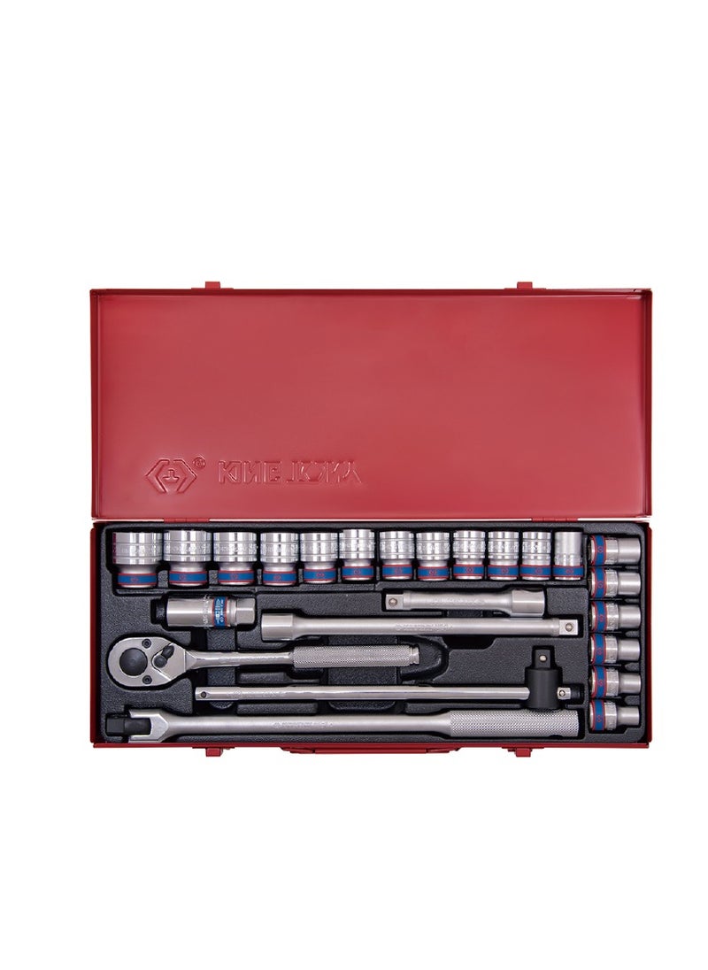King Tony SOCKET SET 1/2" DR. 24PCS - 4026MR METRIC 12 PO 