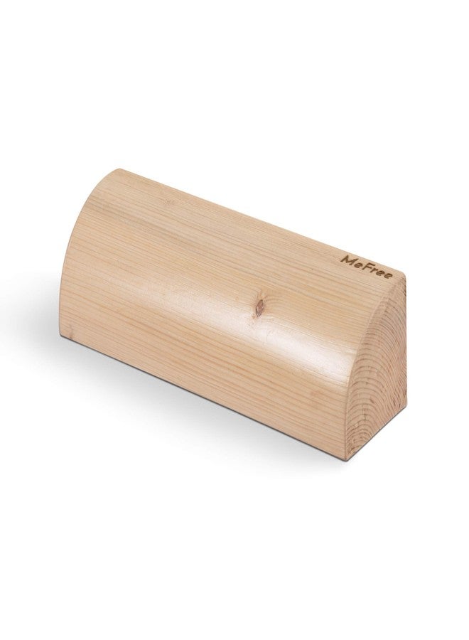 MeFree Wooden Quarter Round Yoga Block - Light Brown | Curved Iyengar Yoga Prop for Support & Flexibility | 23 x 9 x 9 cm | Ideal for Yoga, Stretching, & Pilates - Image 1