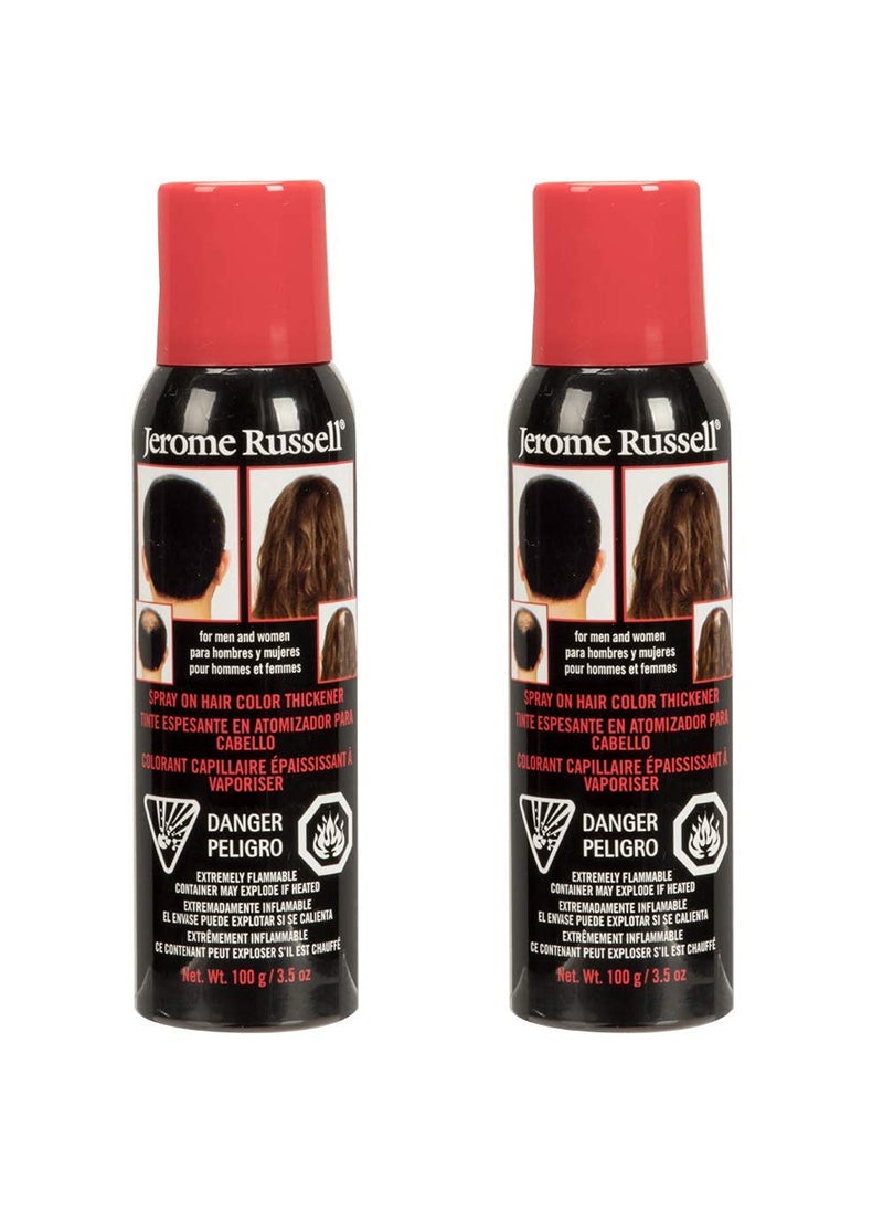 Jerome Russell - Jerome Russell Spray On Hair Color Thickener Jet Black  Instant Bald Spot Root Cover Up Hair Thickener Spray for Fine and Thinning Hair 35 oz 2Pack - Image 1