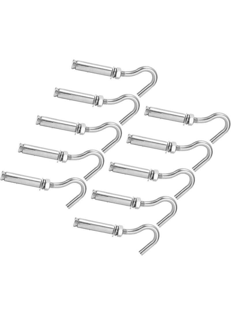 GGOOT 10Pcs Expansion Hooks 304 Stainless Steel Bolts Wall Concrete Brick Expansion Hooks Bolts Hardware Tools for Wall Concrete Brick - Image 3