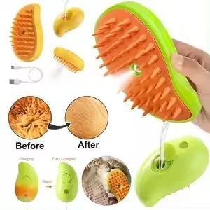 SAGWAN Pet Grooming Brush, Double-Sided Slicker Brush with Plastic Bristles, Lime Green and Orange - Image 3