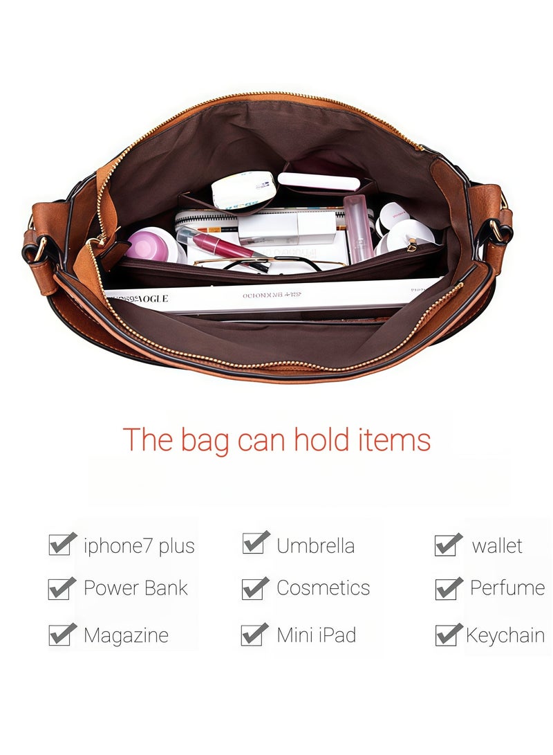 بيوتيفول حقيبة نسائية جديدة حقيبة يد كتف رسول حقيبة يد نسائية من مادة البولي يوريثان حقيبة كبيرة الحجم - Image 3