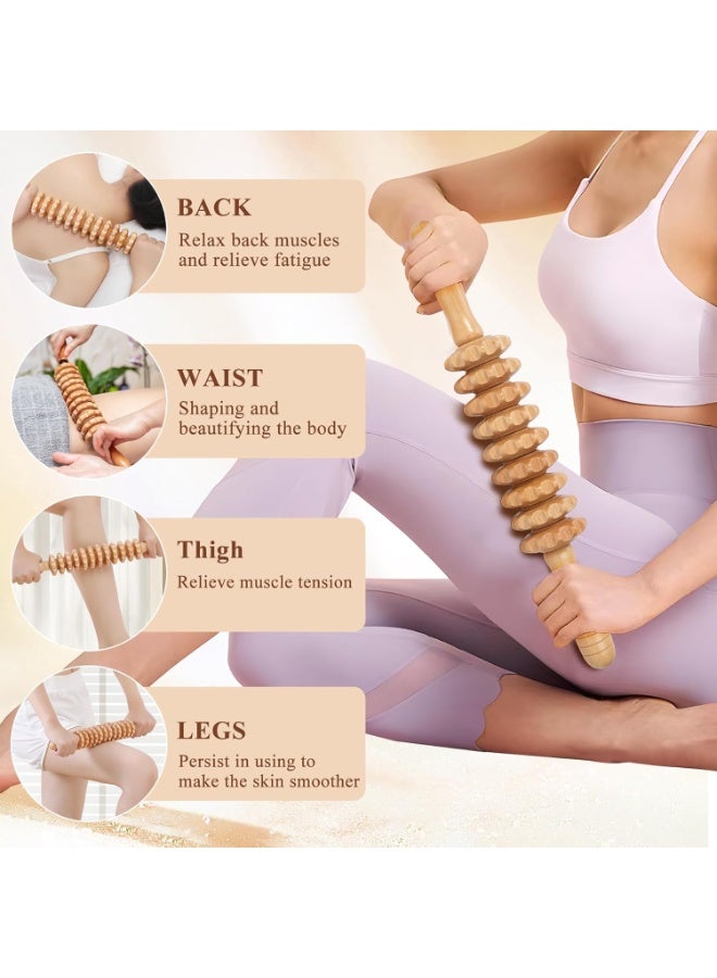 Relex Wood Therapy Massage Tools, 5-in-1 Lymphatic Drainage Massager Kit, Wooden Massager Body Sculpting Tools for Muscle Pain Relief, Anti-Cellulite, Body Contouring and Shaping - Image 3