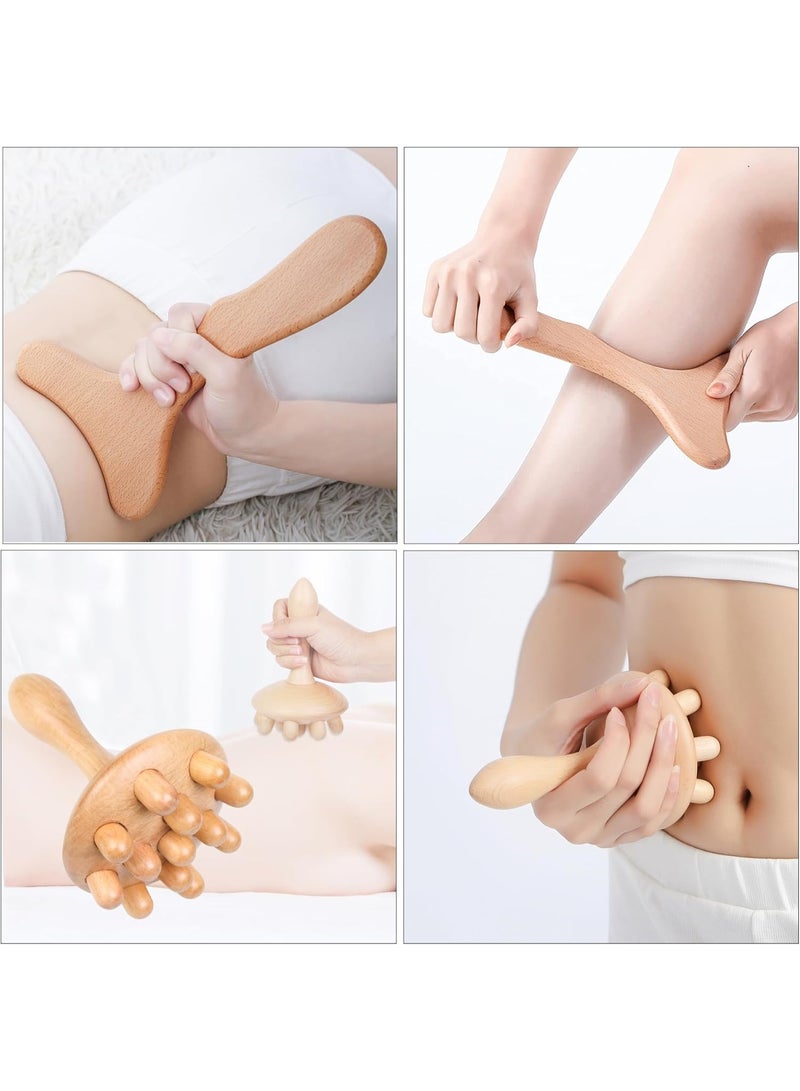 Relex Wood Therapy Massage Tools, 5-in-1 Lymphatic Drainage Massager Kit, Wooden Massager Body Sculpting Tools for Muscle Pain Relief, Anti-Cellulite, Body Contouring and Shaping - Image 5