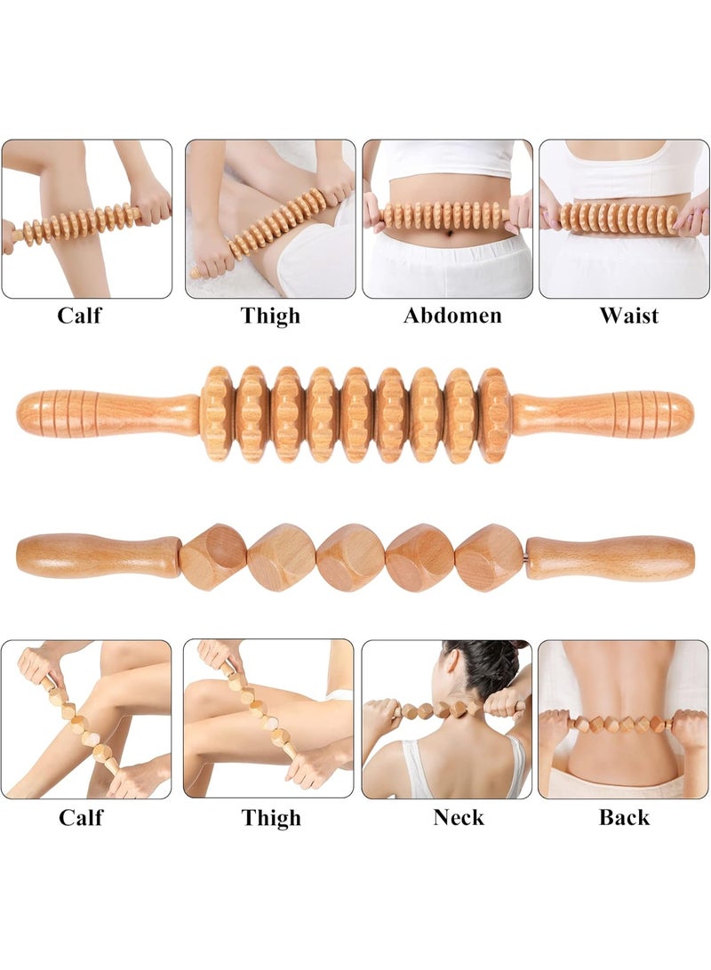 Relex Wood Therapy Massage Tools, 5-in-1 Lymphatic Drainage Massager Kit, Wooden Massager Body Sculpting Tools for Muscle Pain Relief, Anti-Cellulite, Body Contouring and Shaping - Image 2