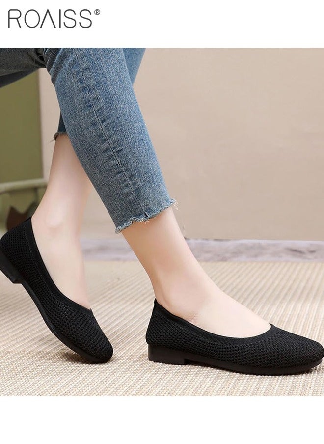 Women's Fashion Flat Canvas Shoes Lazy Fisherman's Shoes Casual Elastic Sneakers Soft Sole Round Head Cotton Linen Shoes