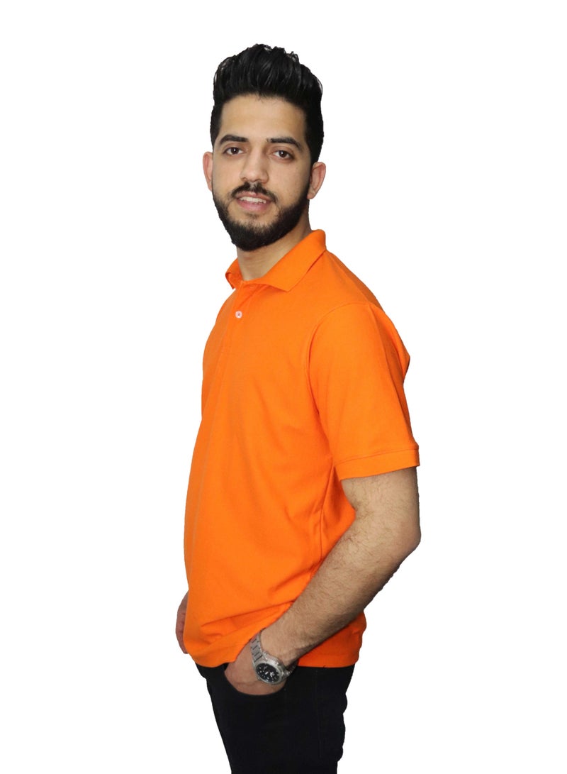 وان هاند تي شيرت بولو كاجوال قطن - برتقالي - Image 2