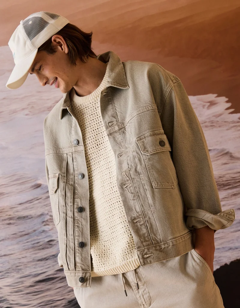 AE Slim Fit Denim Trucker Jacket