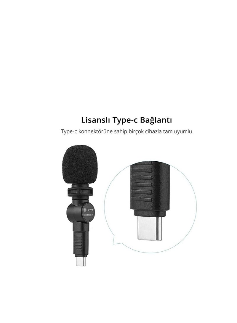 Boya BY-M100UC Mininature Condenser Microphone - Blackmicrophone - Image 3