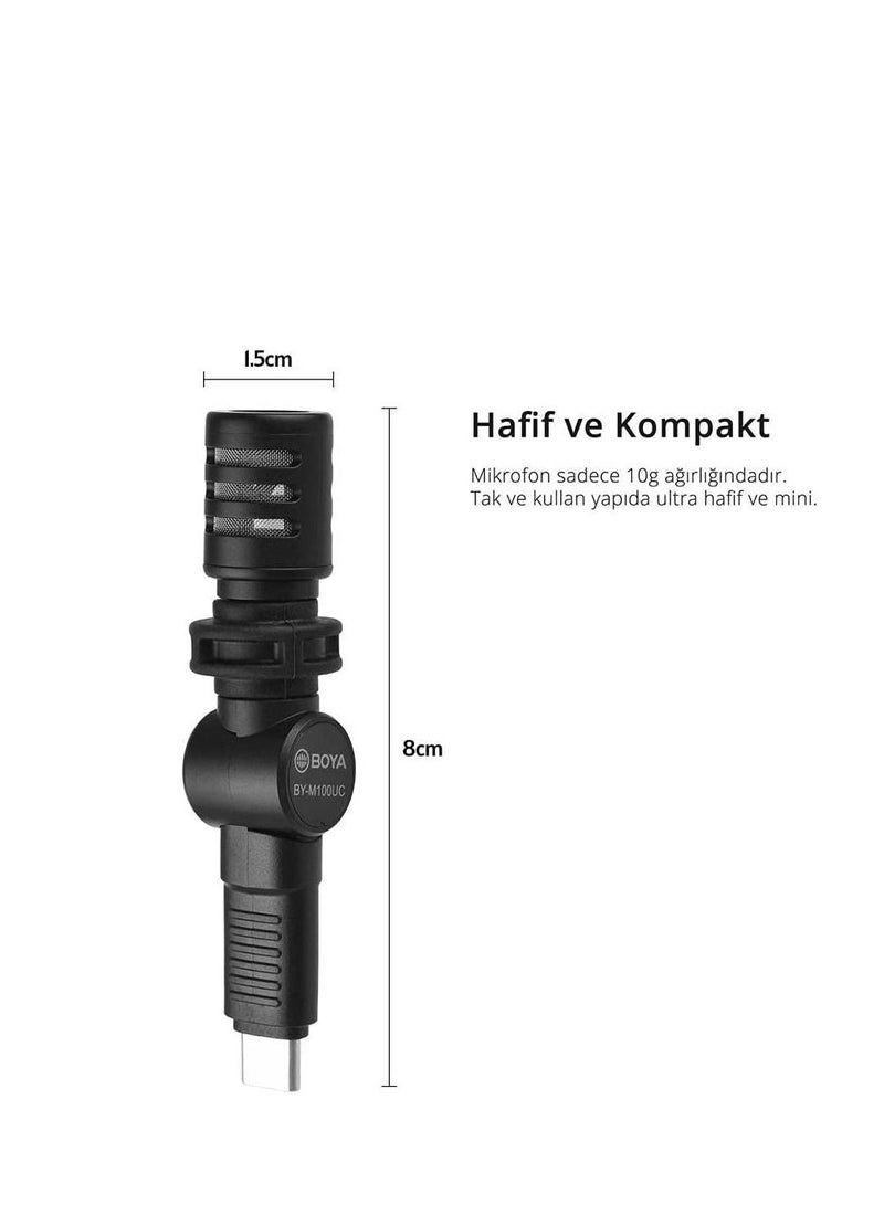 Boya BY-M100UC Mininature Condenser Microphone - Blackmicrophone - Image 4