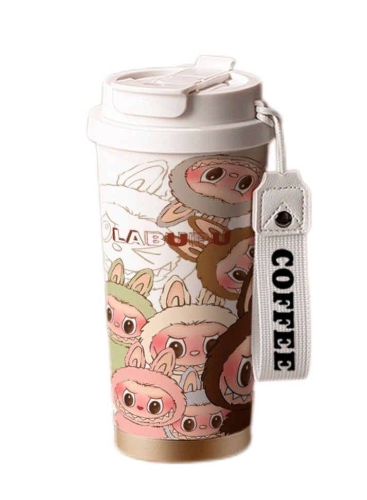 Tumbler 530ml with handle and straw lid Insulation Reusable stainless steel vacuum insulated water bottle Travel mug Iced coffee cup for hot and cold drinks