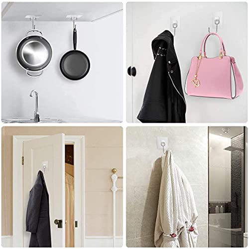 JIALTO 20 Pcs Self Adhesive Wall Hook for 13.2LB(Max) Heavy Duty Big Hooks Waterproof Adhesive Sticky Square Hooks Hanging Capacity 6 KG | Multipurpose Home Storage Hook - Big Hook - Image 4