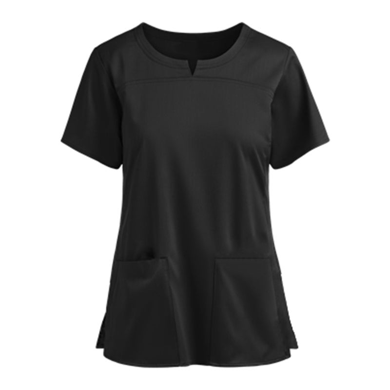2024 New Factory Supply Women''s Short Sleeve V-Neck Pocket Nurse Top Youth Simple Atmosphere - Image 1
