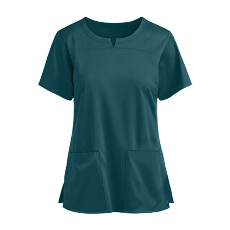 2024 New Factory Supply Women''s Short Sleeve V-Neck Pocket Nurse Top Youth Simple Atmosphere - Image 5