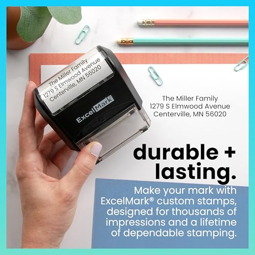 ExcelMark Custom Stamp – Clear & Crisp Impressions – Personalized Self-Inking Rubber Stamp – Use for Address Stamp and More (Extra Large) - Image 4