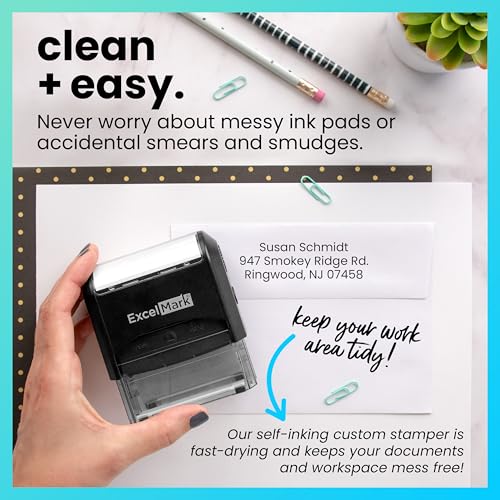 ExcelMark Custom Stamp – Clear & Crisp Impressions – Personalized Self-Inking Rubber Stamp – Use for Address Stamp and More (Extra Large) - Image 3