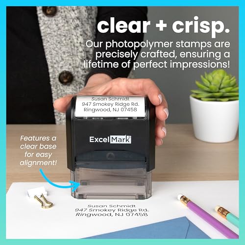 ExcelMark Custom Stamp – Clear & Crisp Impressions – Personalized Self-Inking Rubber Stamp – Use for Address Stamp and More (Extra Large) - Image 2