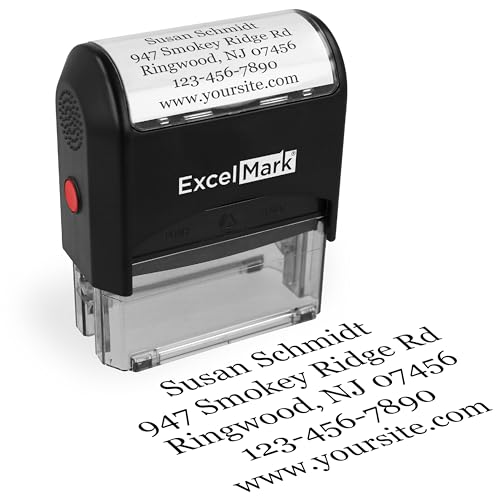 ExcelMark Custom Stamp – Clear & Crisp Impressions – Personalized Self-Inking Rubber Stamp – Use for Address Stamp and More (Extra Large) - Image 1