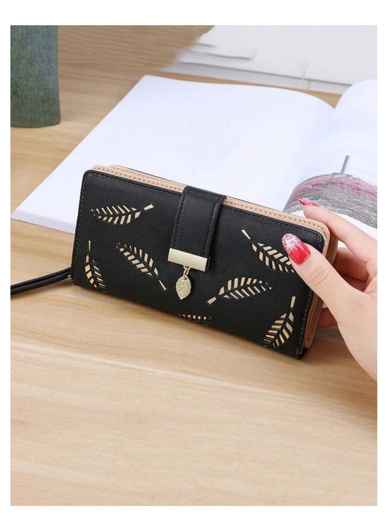 Generic Wallet for Women Long Slim Minimalist Wallet Ladies Women Purse Large Capacity Pu Leather Credit Card Holder  - Image 2