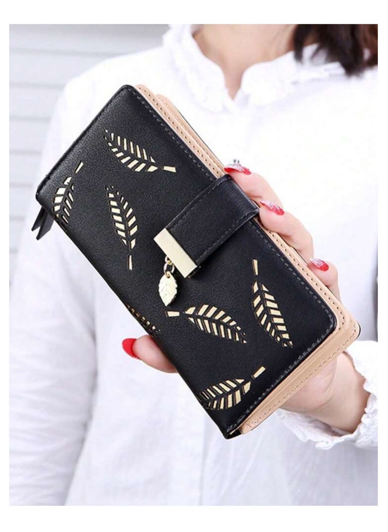 Generic Wallet for Women Long Slim Minimalist Wallet Ladies Women Purse Large Capacity Pu Leather Credit Card Holder  - Image 3