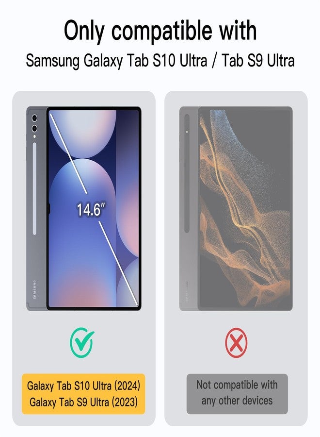 جي تيك جراب JETech لجهاز سامسونج جالاكسي تاب S10 ألترا/تاب S9 ألترا مقاس 14.6 بوصة مع حامل قلم S Pen، غطاء حماية رفيع قابل للطي، عرض متعدد الزوايا (أزرق داكن) - Image 2
