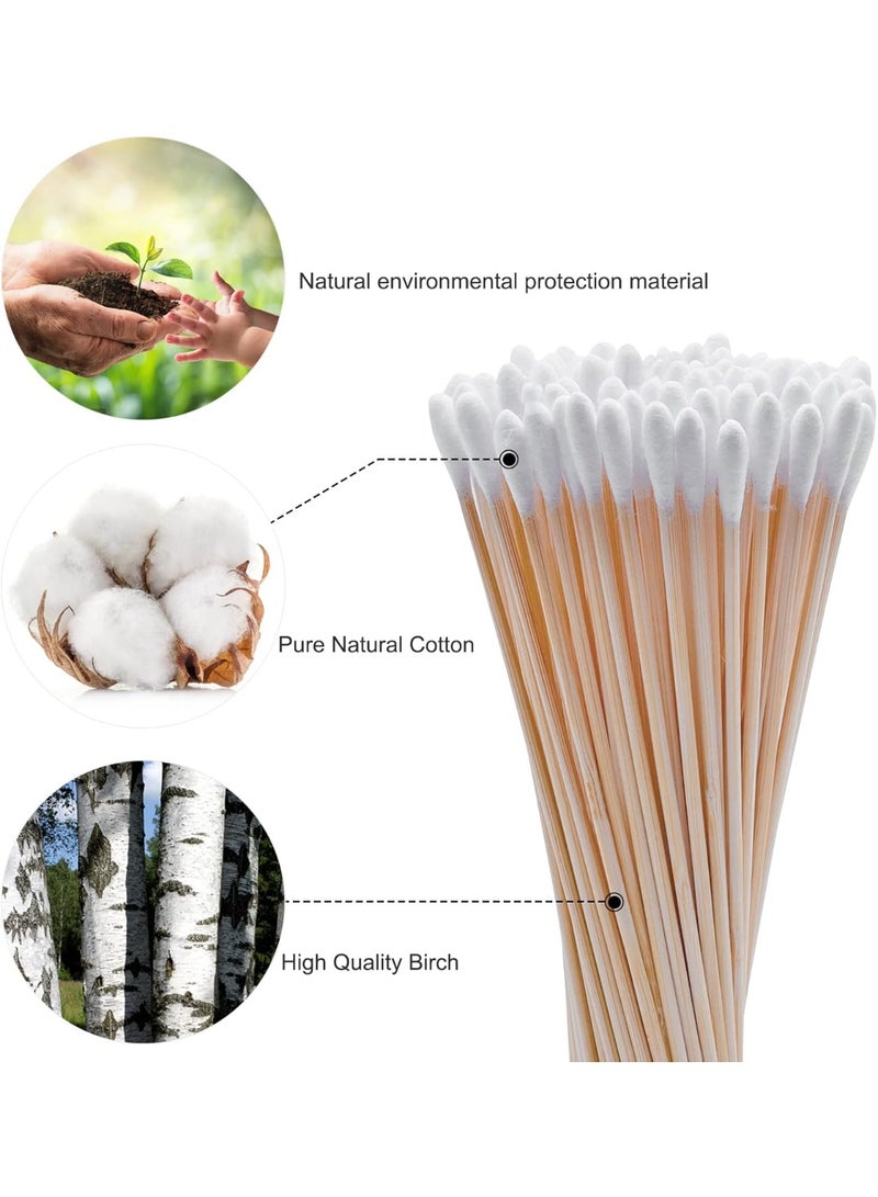 Protect Cotton Swabs 6 inch Non-Sterile with Wooden Handles, Cotton Tipped Applicator, Makeup Cotton Buds Tip Handle Applicator Q-tip For Wound Care Crafts - Image 2