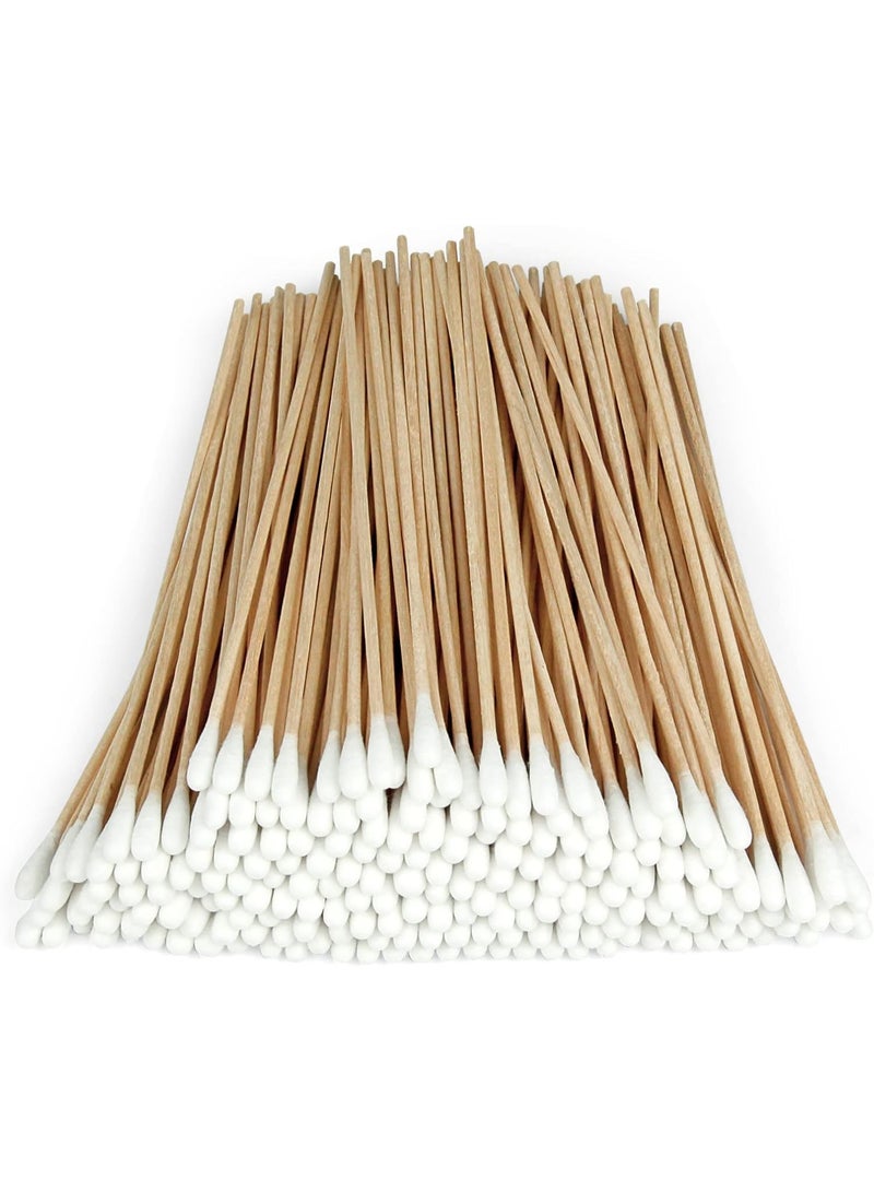 Protect Cotton Swabs 6 inch Non-Sterile with Wooden Handles, Cotton Tipped Applicator, Makeup Cotton Buds Tip Handle Applicator Q-tip For Wound Care Crafts - Image 1