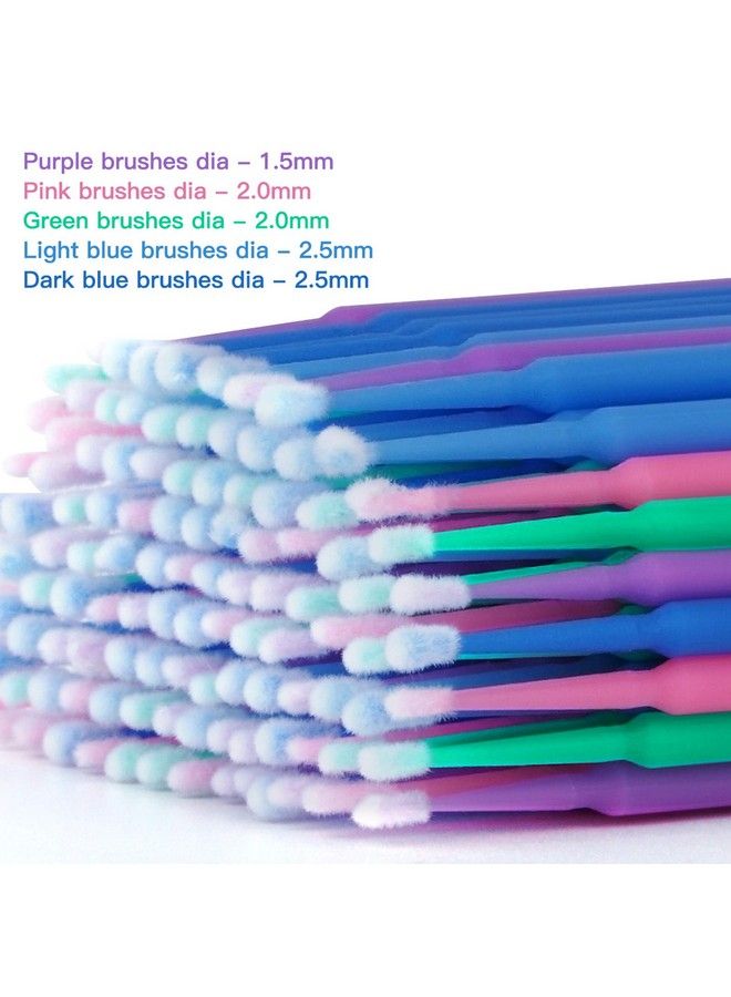 Cuttte 500 Pcs Disposable Microbrush Applicators Microfiber Wands For Eyelashes Extensions And Makeup Application (Head Diameter: 1.5/ 2.0/ 2.5 Mm) - Image 3