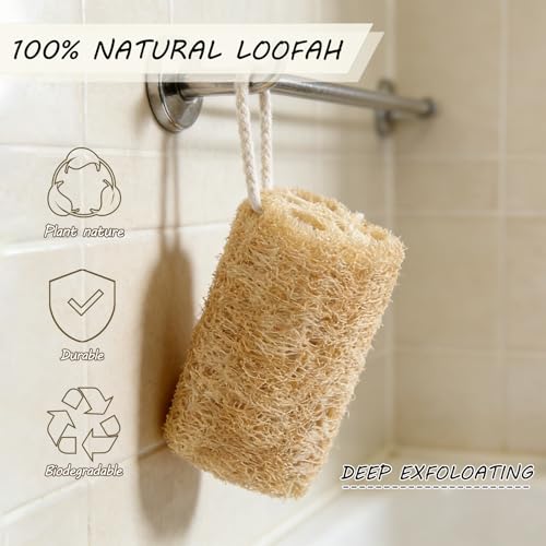 Balifeel Organic Natural Loofah Sponges 4.7'' Luffa Spa,Pack of 4 Exfoliating & Smooth Skin Bath Shower Loofas Loofa for Women and Men Body Scrubber - Image 4