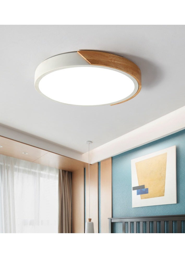 Goeco LED Round Wood Ceiling Light , Indoor Light Fixtures Ceiling Lamp , Modern Ceiling Lamp for, Bedroom, Kitchen, Living Room, Dining Room, Office  - Image 3