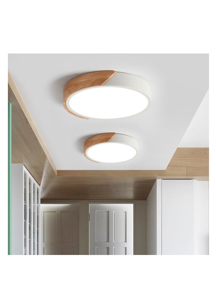 Goeco LED Round Wood Ceiling Light , Indoor Light Fixtures Ceiling Lamp , Modern Ceiling Lamp for, Bedroom, Kitchen, Living Room, Dining Room, Office  - Image 4