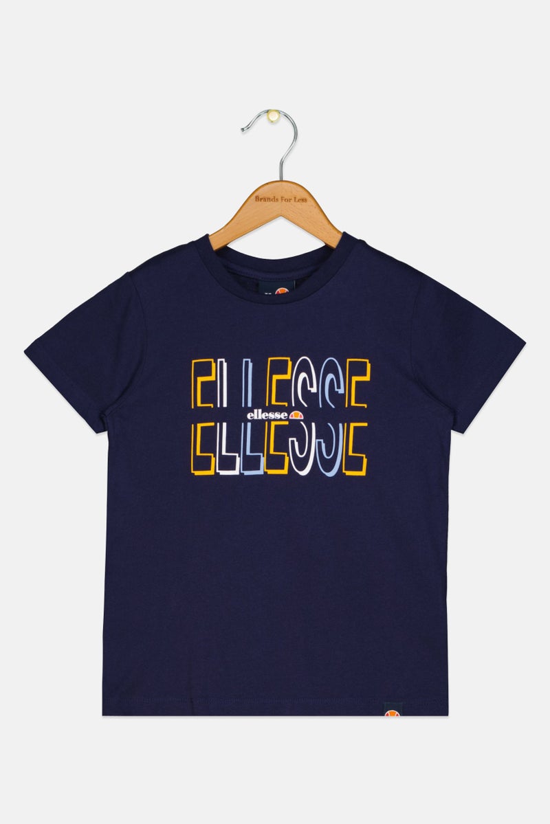 Ellesse ملابس رياضية للبنات للأطفال تي شيرت قصير الأكمام خارجي، كحلي - Image 1